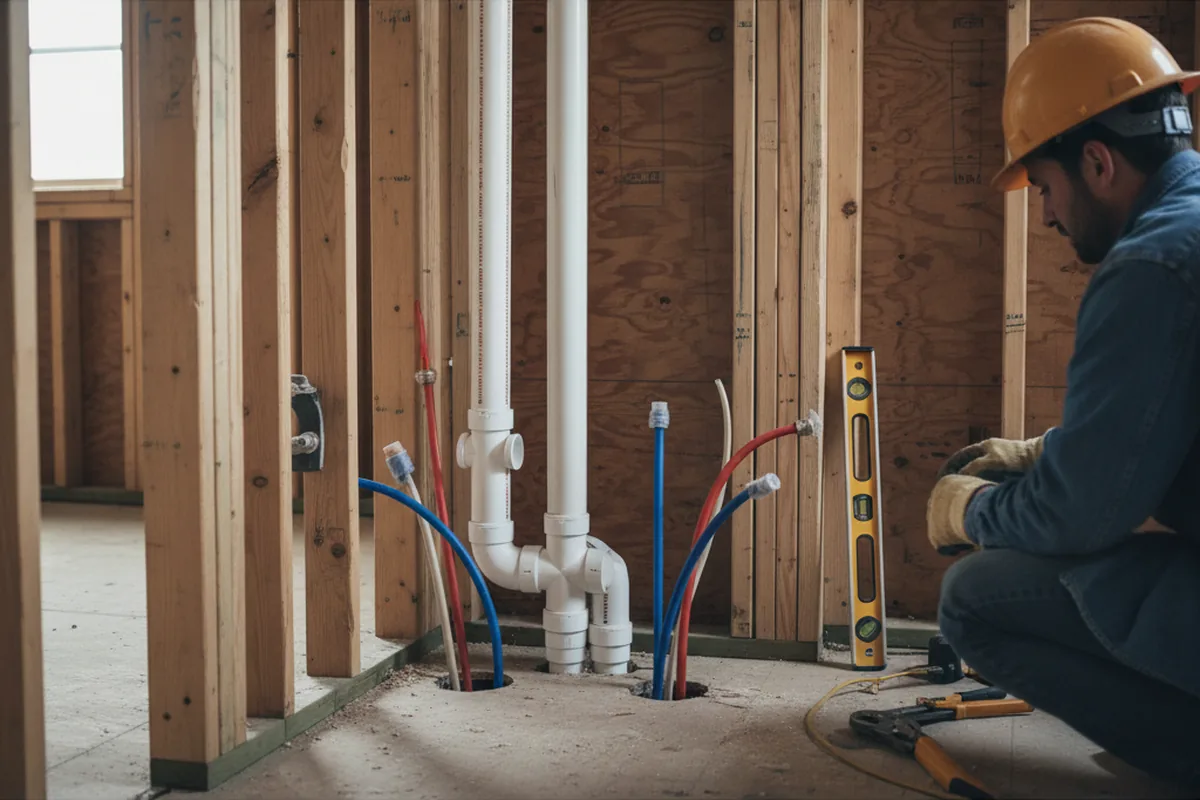 Drain and supply rough-in during Drain Cleaning in Brooksville